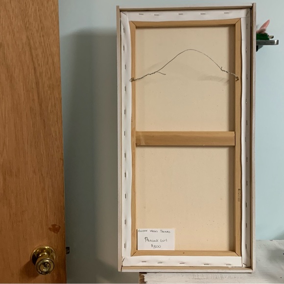 ORIGINAL ART! ALLISON WEEKS THOMAS “Peacock Girl” ORIGINAL MIXED MEDIA PAINTING! - Picture 9 of 10